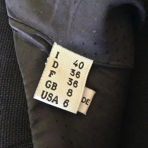 Moschino Cheap and Chic black wool jacket blazer elbow patch ruffle  Size 6 - Picture 6 of 8